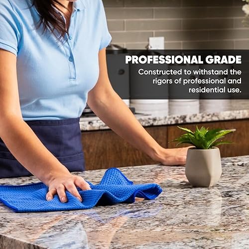 Miniatura 4 de Toallas de cocina  Toallas de microfibra con tejido de gofre, color gris, 16 x 24 pulgadas (paquete de 6)  Absorbentes, sin pelusas, gruesas,