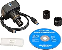 Vista 2 de OMAX Cámara digital USB3.0 de 8MP para microscopio con diapositiva de calibración de 0.000 in (Windows/Mac/Linux)