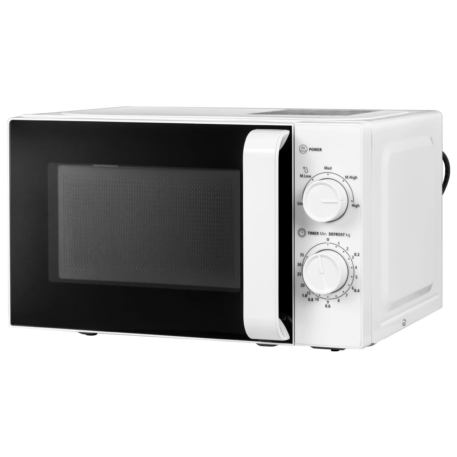Smad Micro-ondes, 20L, 700W, Petit Micro onde, 5 Niveaux de Puissance, Décongélation par Temps/Poids, Minuterie 35mins, Plateau Tournant 255mm, Blanc