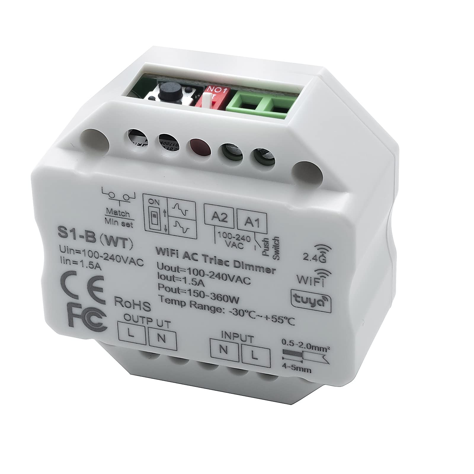Planetitaly Centralina Triac Dimmer 230V WiFi RF lampade faretti LED interruttore PUSH 360W
