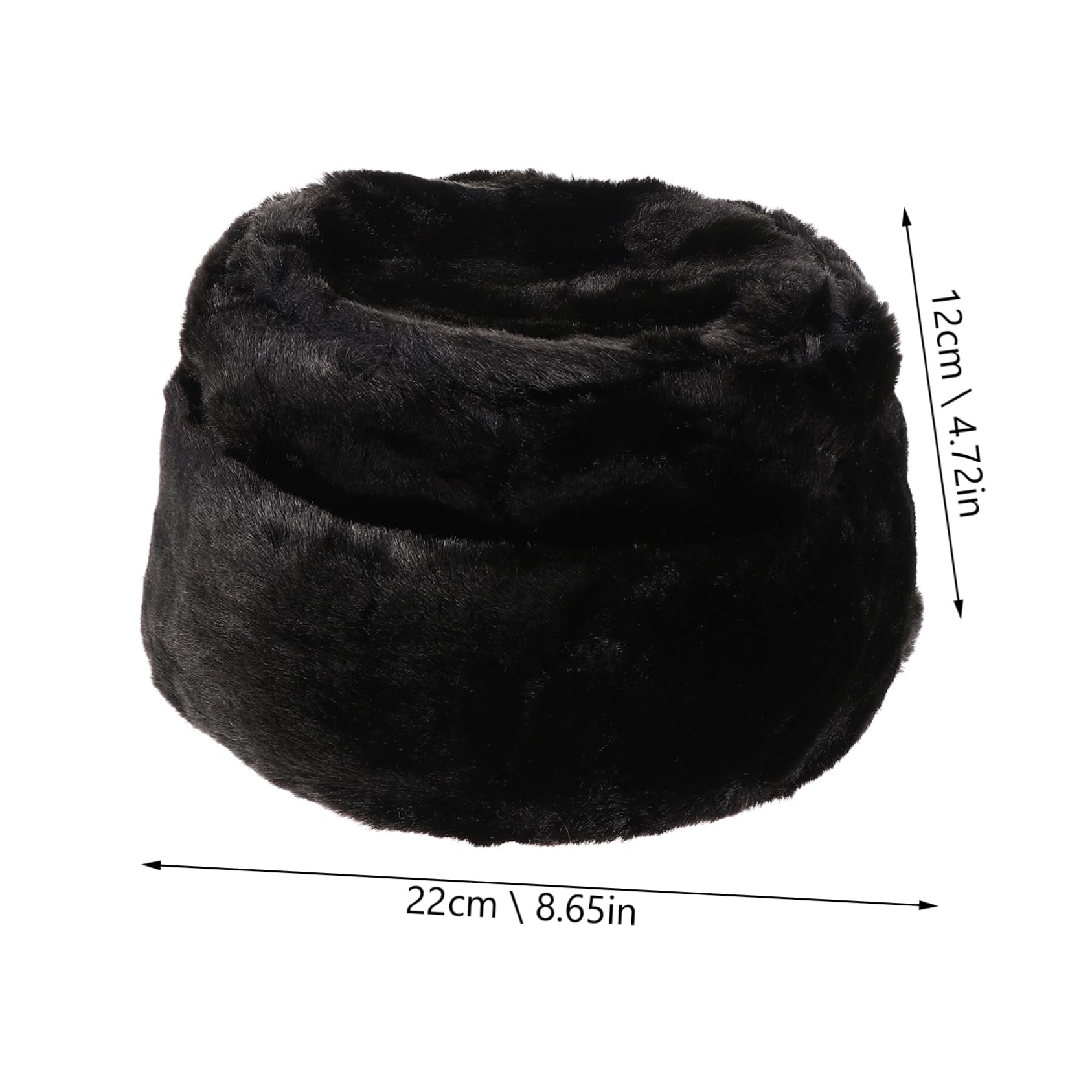 PartyKindom Fashionable Faux Fur Hat Warm Winter Trapper Cap for Elderly Men Women Stylish Headwear Black