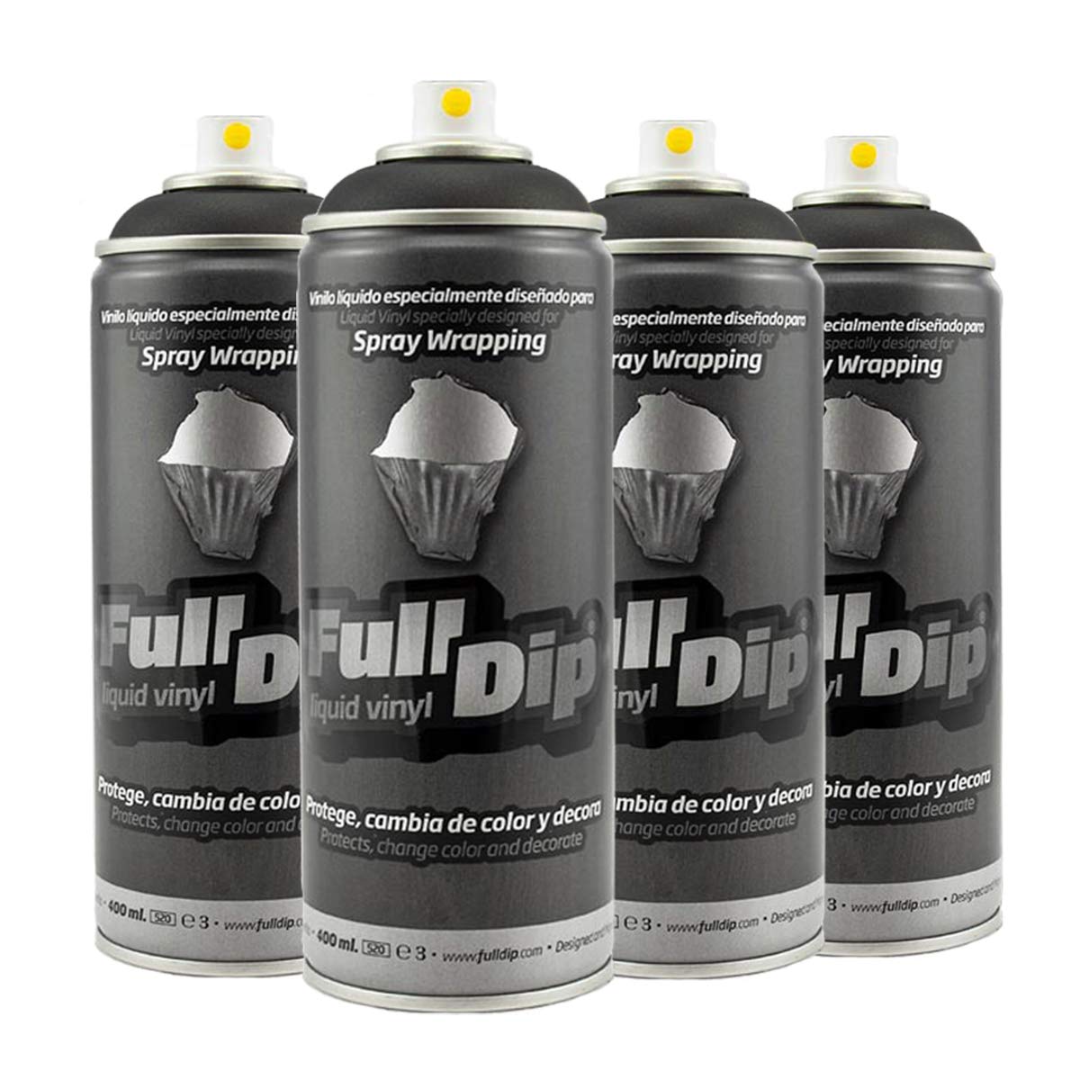AutoFullCar Pack Sprays Full Dip Schwarz matt oder schwarz glänzend Felgen bis 50,8 cm (20 Zoll) FullDip (Schwarz matt)