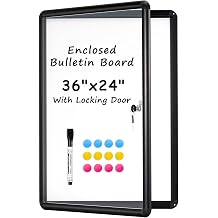 WALGLASS Enclosed Bulletin White Board 36x24 Lockable Weatherproof Outdoor