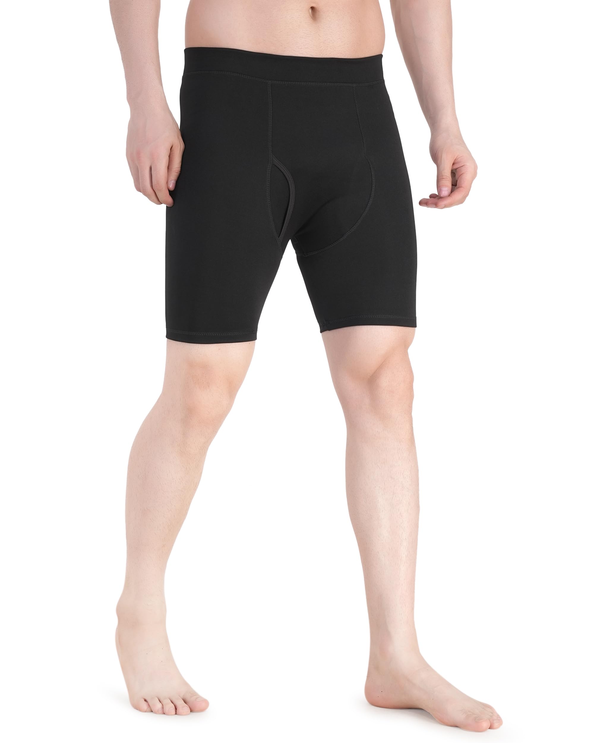 High Elastic Fat Burning Tight Tummy Tuck Hip Lifting Boxers for Men Underpants Underwear Medium Size Black-image-21