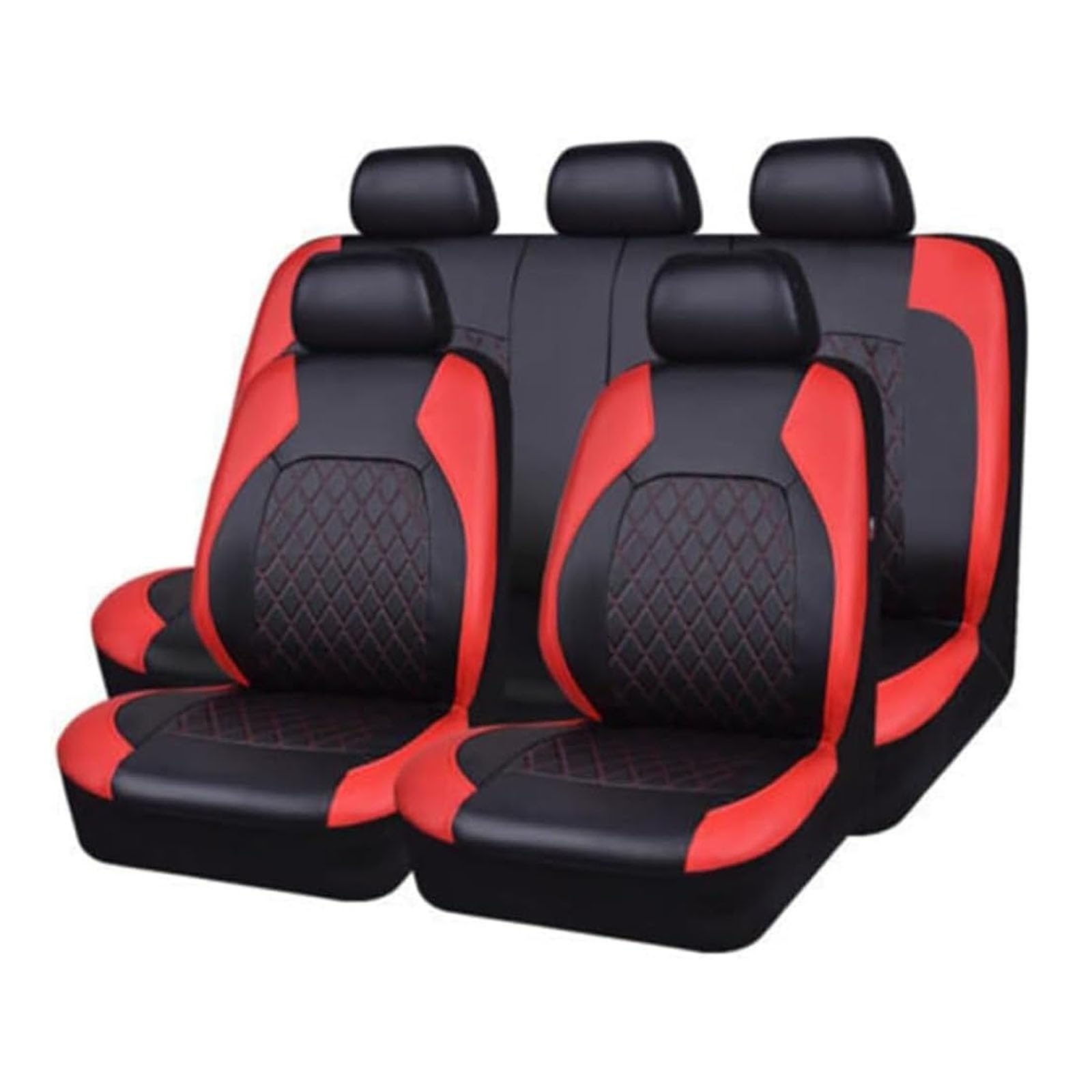 Cuir Ensembles De Housses Siège Voiture pour Renault Clio III/Renault-Clio 2000-2023 2024, Complet Avant et Arrière Imperméable Durable Protection Nonslip Accessoires,A/Red