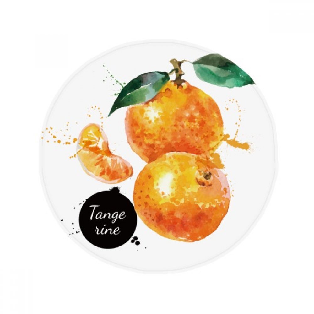 Tapis de sol lavable et antidérapant avec motif mandarine aquarelle multicolore