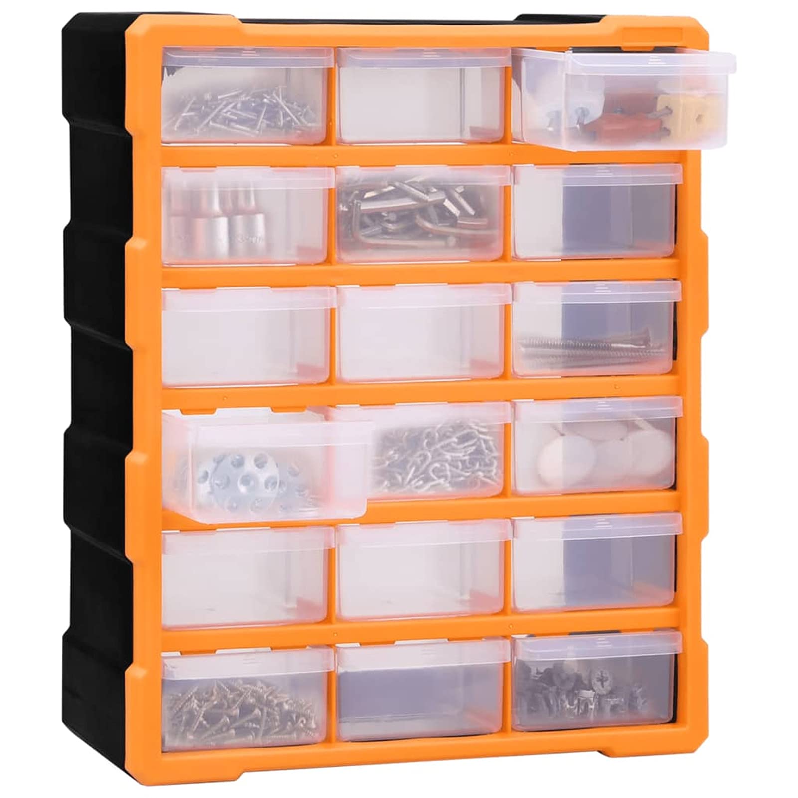 Gecheer Mobile Contenitore con 18 Cassetti Medi 38x16x47 cm,Cassettiera Box Organizer Porta Minuteria per Officina,Cassetti Multiuso,Scatole per Cucito in Plastica/Scatole per Componenti