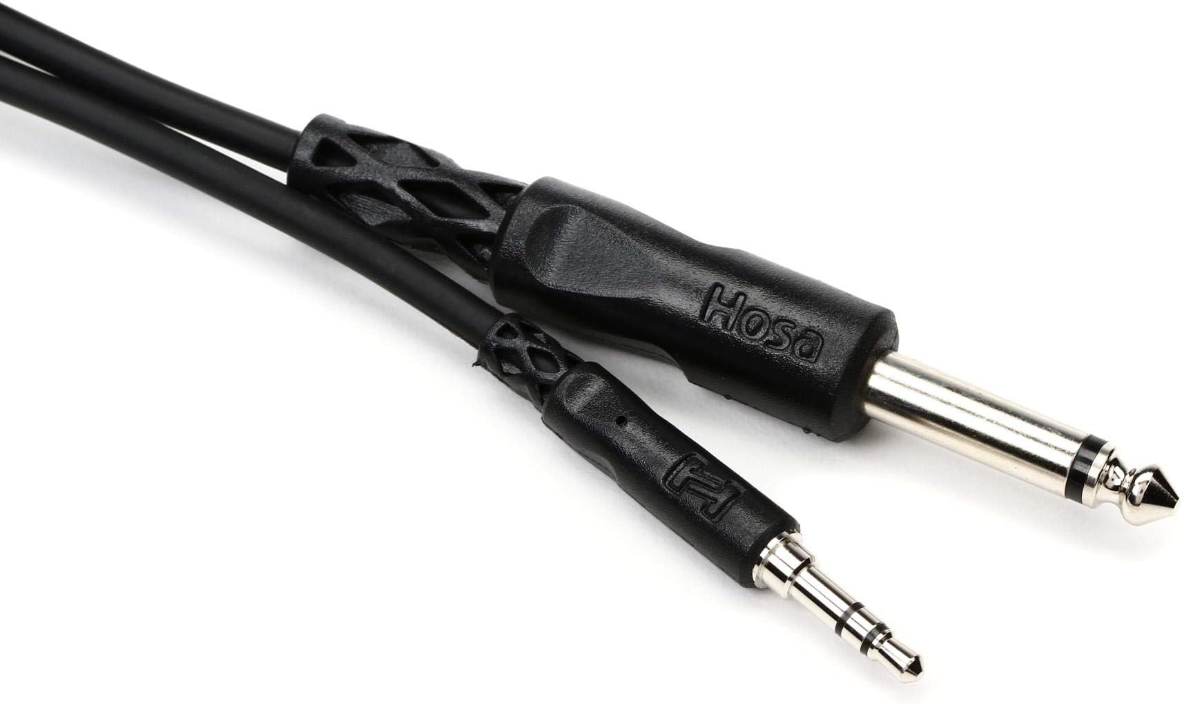 Hosa 3.5 Millimeters TRS to 1/4 Inches TS Mono Interconnect Cable - 5 Feet