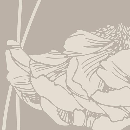 Miniatura 4 de Simple Shapes Papel pintado de peonía, beige, 2 pies x 9 pies, individual