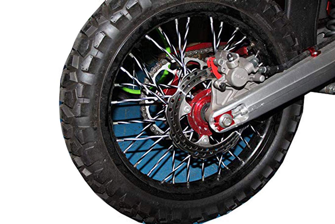 72 szt. uniwersalnych pokrowców na szprychy - Ovelur koła szprychy okłady skórki wykończenie rury dekoracja ochraniacz do motocykla Dirt Bike Yamaha, Harley, Suzuki, czarno-białe
