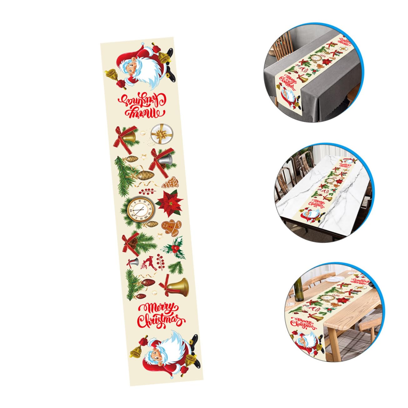 PRETYZOOM 5 Pezzi Di Campanelle Di Babbo Natale A Forma Di Runner Da Tavola Natalizio Decorazioni Per La Casa E La Sala Da Pranzo