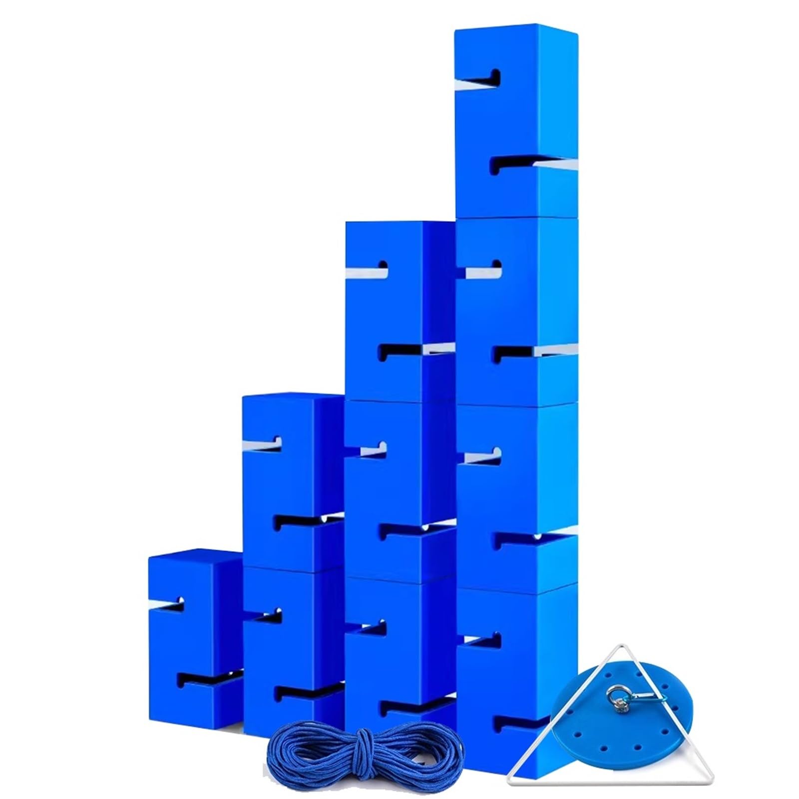 Gra team buildingowa IEOWY dla dorosłych, gra wieżowa z klockami buildingowymi do natychmiastowego ustawienia, zestaw gier Field Day szkół(Blue,10PCS)