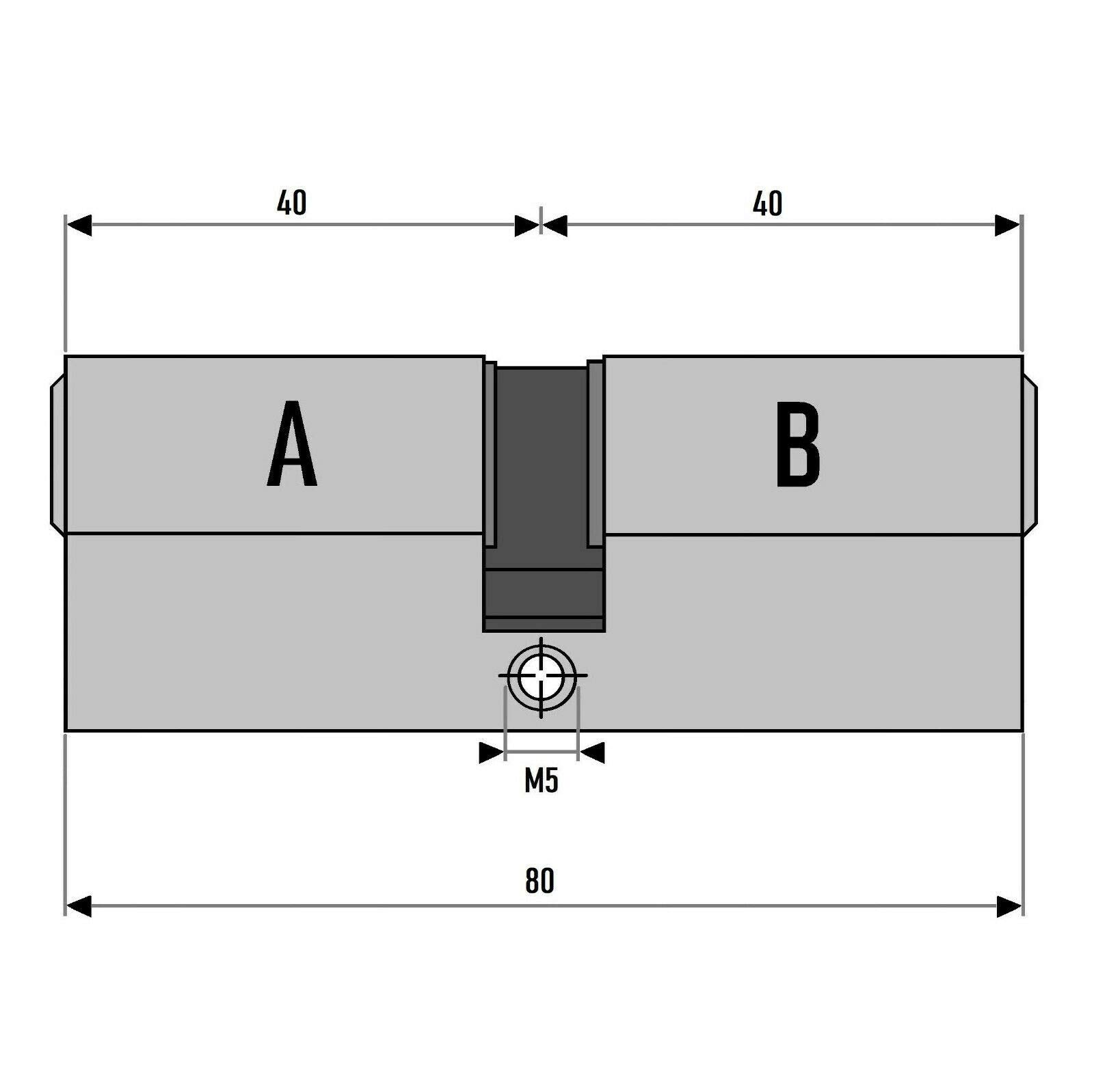 4x Zylinderschloss 40/40 gleichschließend 80 mm inkl. 10 Wendeschlüssel