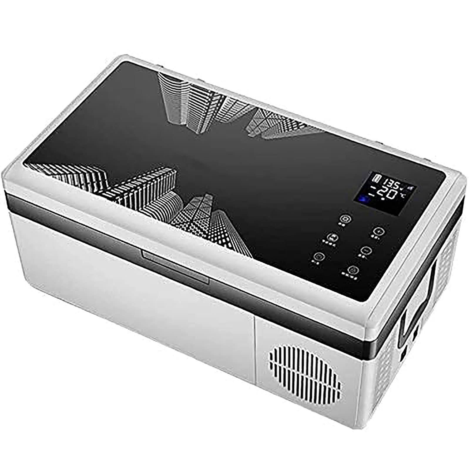 FBITE Refrigerador pequeño portátil de 15 l con compresor, congelador de coche, refrigerador de refrigeración rápida, mini refrigerador eléctrico para conducir, viajes, pesca,