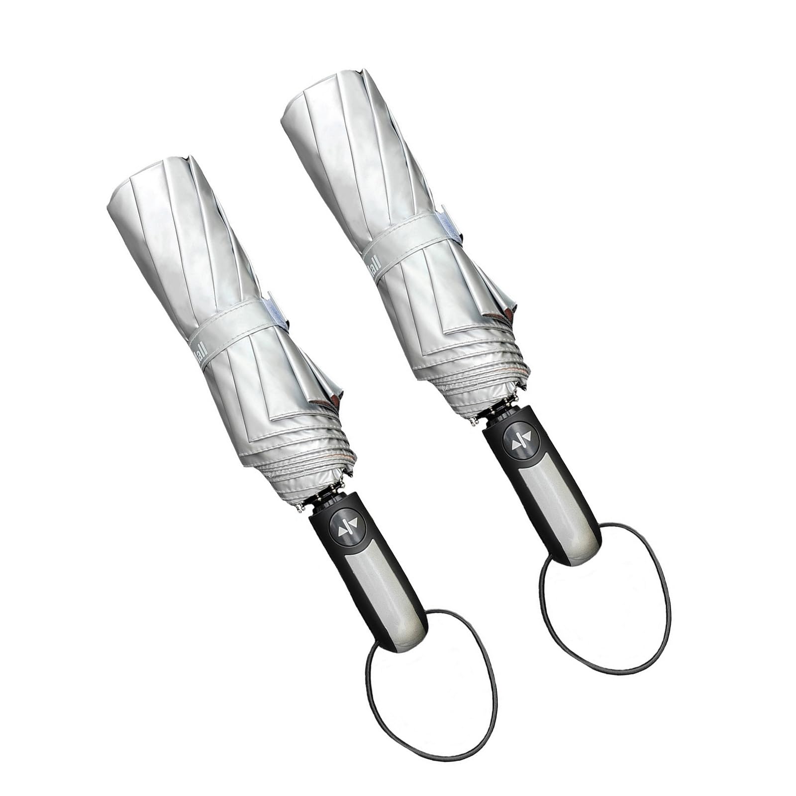 TradMall 2 Pack Travel Umbrella Windproof 46/56 Inches Large Canopy Reinforced Fiberglass Ribs Auto Open & Close