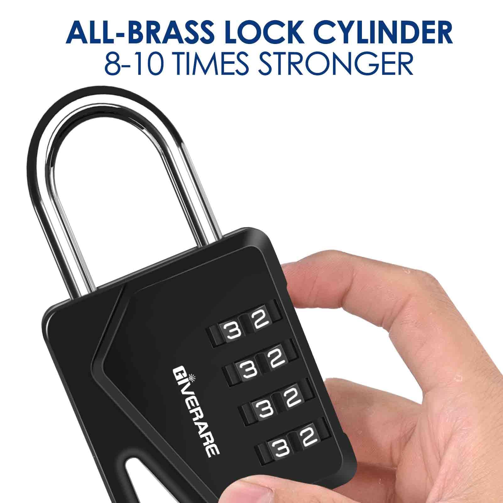 2 Pack Heavy Duty 4-Digit Combination Padlocks - Alloy Metal Weatherproof Locks For Gym, Locker, Gate, Fence