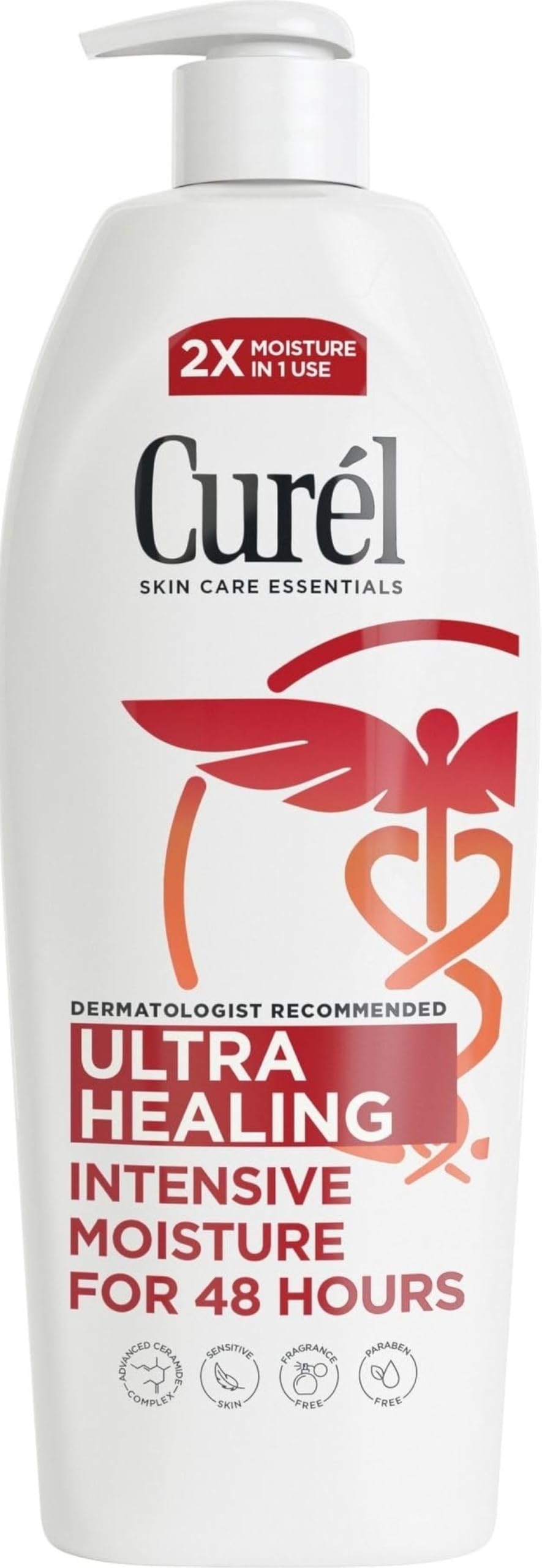 Curel Ultra Healing Body Lotion, Moisturizer, Fragrance-Free, 20 fl oz | Repairs Moisture Barrier, Ceremides, Dry & Sensitive Skin, Eczema-Prone, Dermatologist Recommended, Non-Greasy