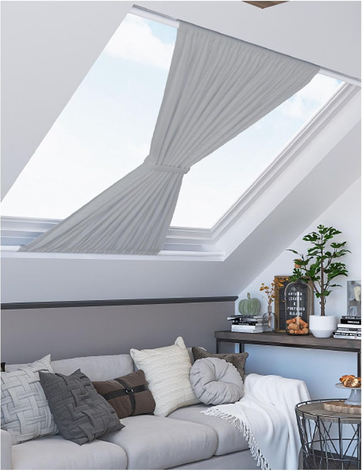 Shade Skylight Covers for Inside Home, Skylight Shades for Ceiling Sky Light with Telescoping Pole, No Drill Skylight Window Shade, Full Blackout Curtain