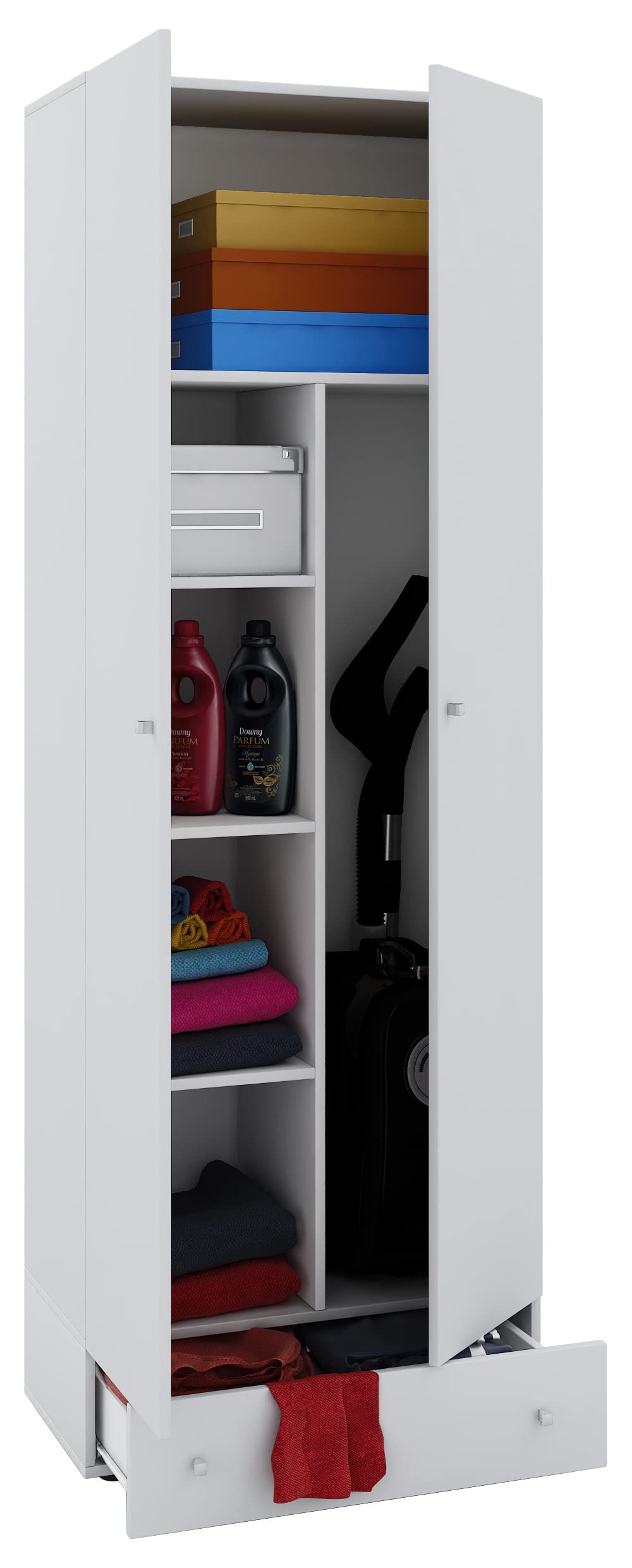 VCM Schrank Staubsauger Universal Mehrzweckschrank Putzschrank weiß 198x70x40 cm "Vandol" Auswahlmöglichkeiten