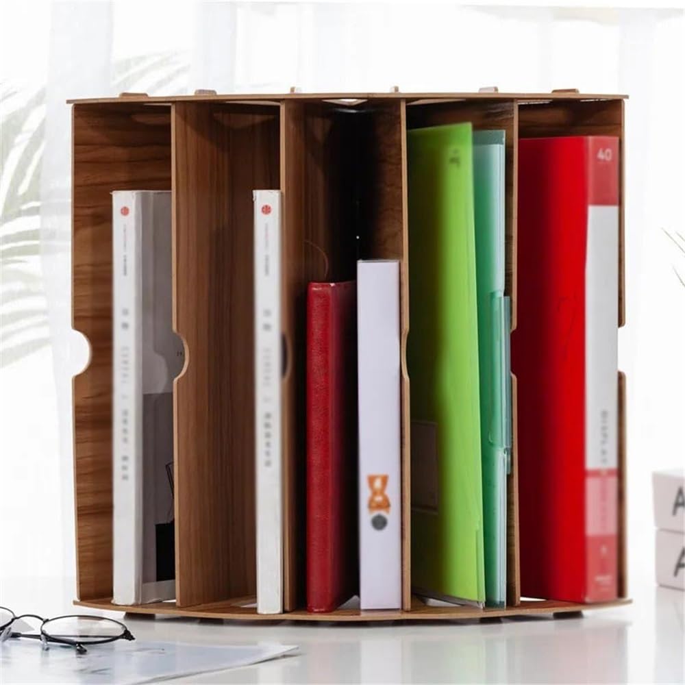 Organizador de archivos Bandeja de papel prueba vertical multicapa con ventilador madera, organizador archivos, papelería oficina