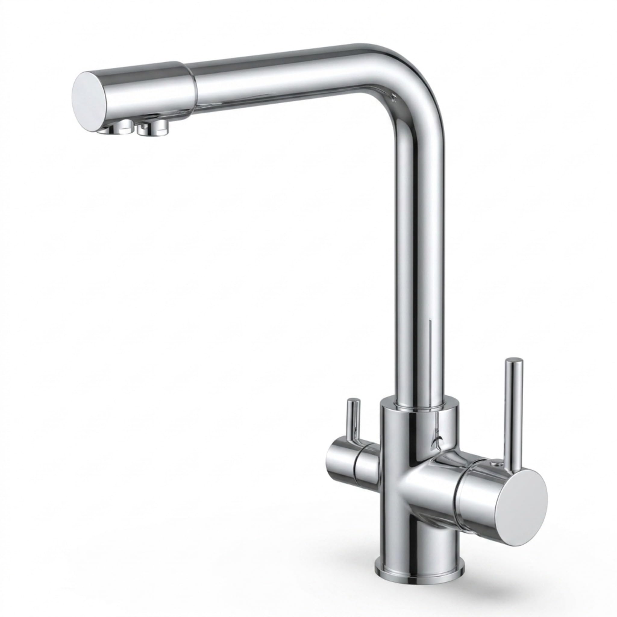VALAZ Grifo Osmosis 3 Vías Cromado | Grifos Cocina Fregadero | Alta Presión, Monomando, Giratorio 360º, Ahorro de Agua | Instalación Fácil y Rápida | Latón, Acero Inoxidable, Serie Nilo