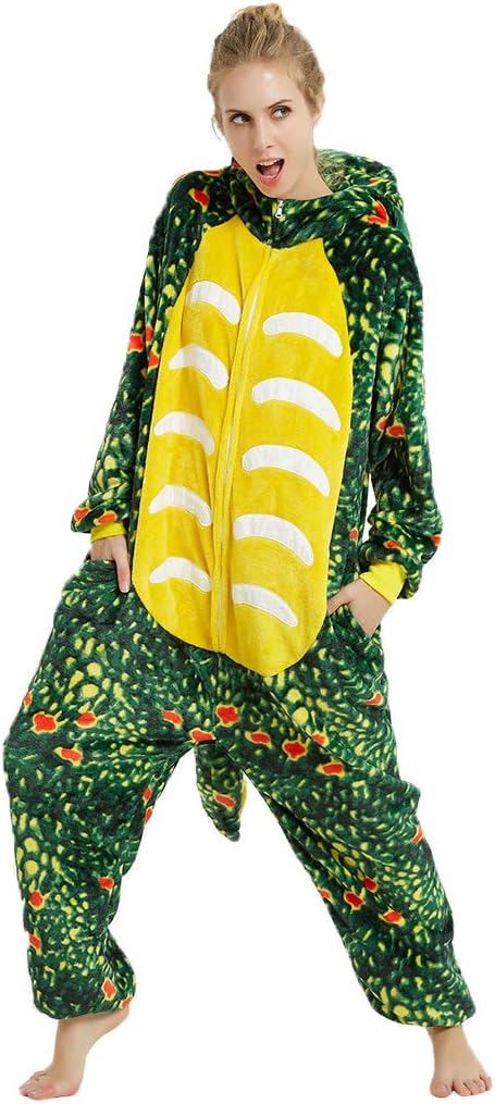 Funnyparty Triceratops Animal Onesie Halloween Pyjamas Animal Cosplay Costume Pajamas for Adult Cartoon One Piece Unisex - Image 2