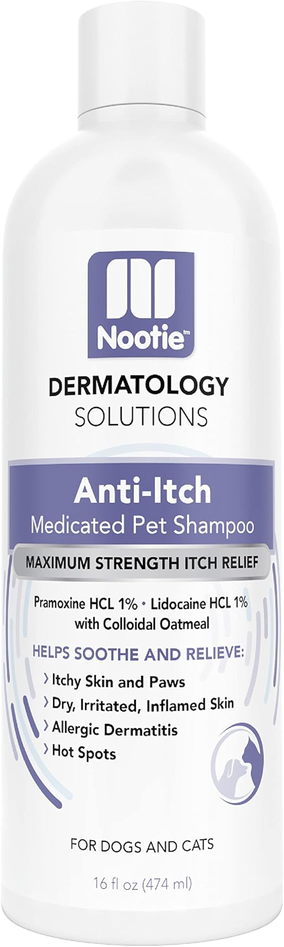 Nootie Medicated Antiitch Shampoo, Dog Shampoo, Pet