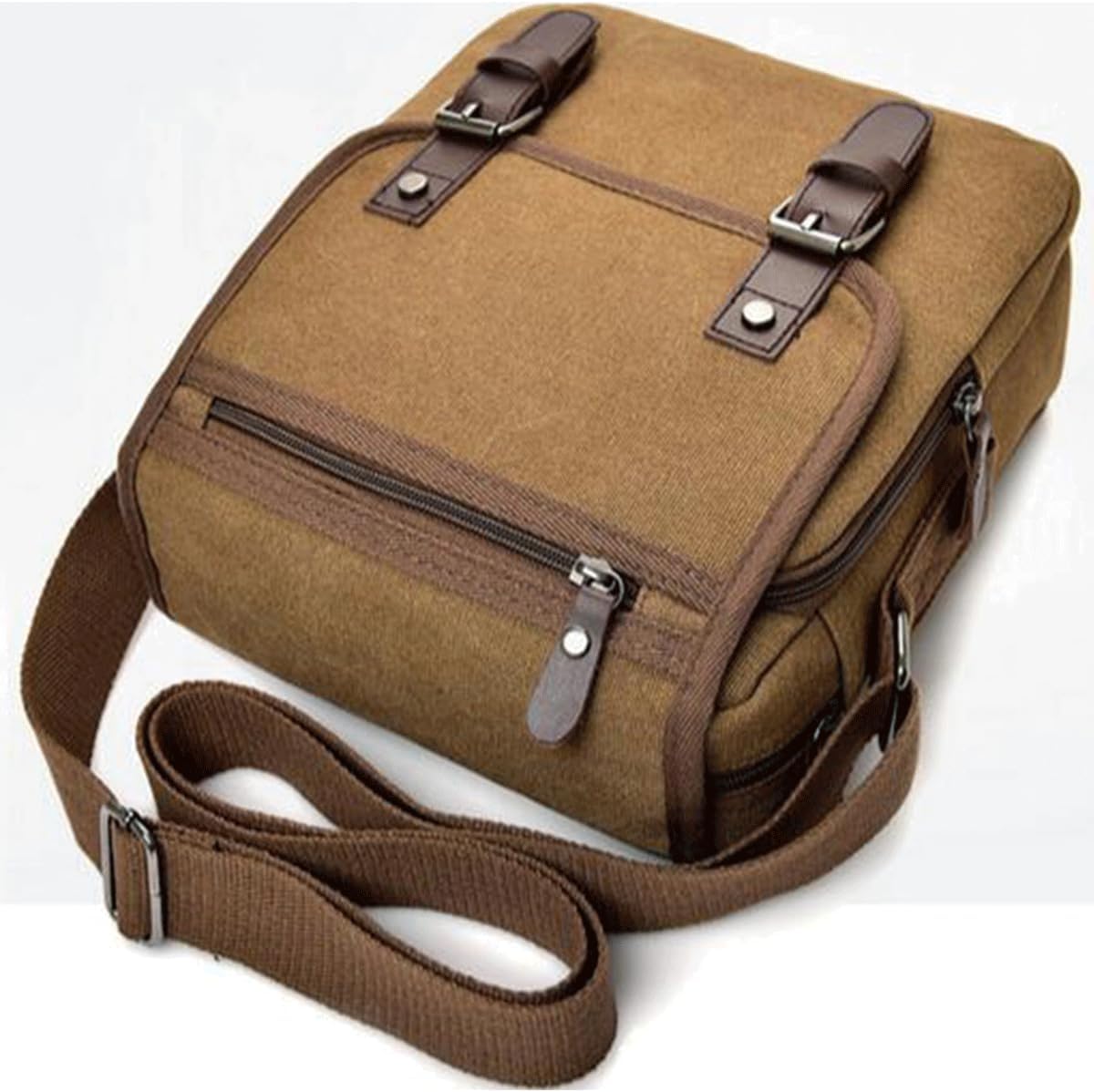 Vintage Canvas Messenger bag for Men Women Crossbody Bag Shoulder Bag Travel Bag for Teen Work Daily Satchel Bag - Image 4