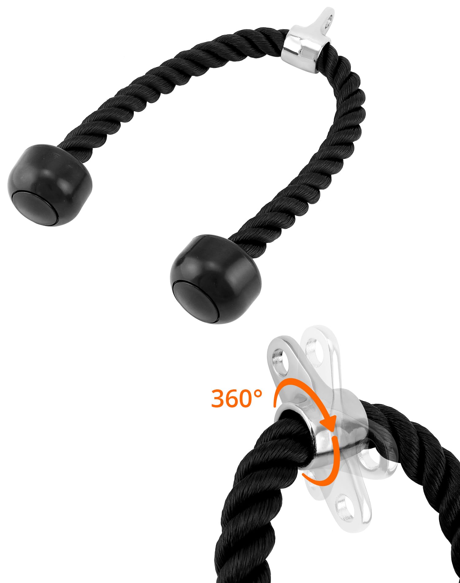 QWORK® Linka do tricepsów i uchwyt wioślarski V z przegubem obrotowym, akcesoria fitness, akcesoria do podciągania