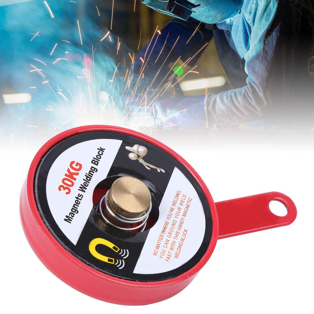 YAOGOHUA Magnet Welding Block Magnetic Grounding Positioner Clamp Red Alloy Steel 30kg Suction