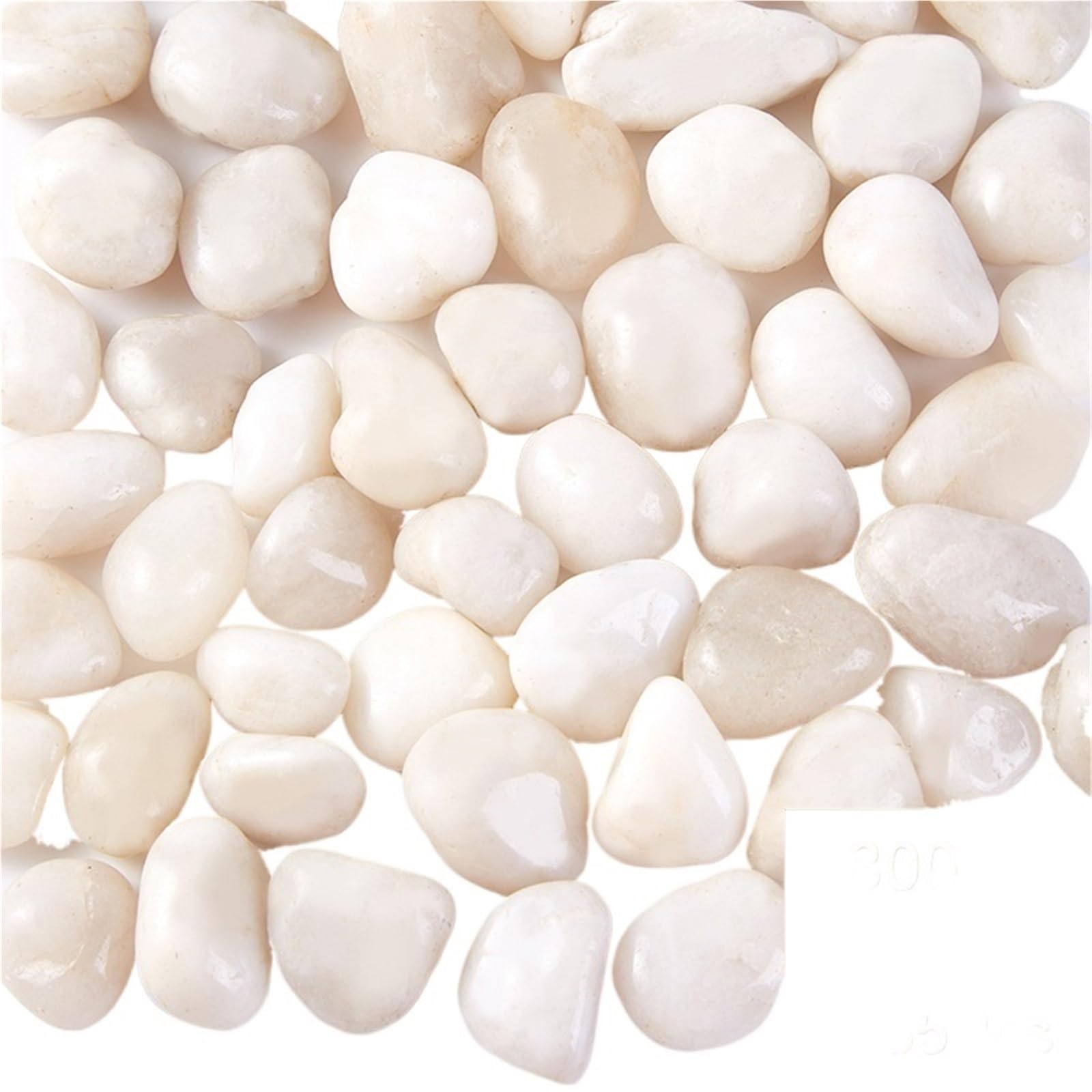 Pietre decorative Pietre decorative for acquario in vaso for orticoltura, ciottoli bianchi lucidi alti da 2-3 cm per Giardino(800g)