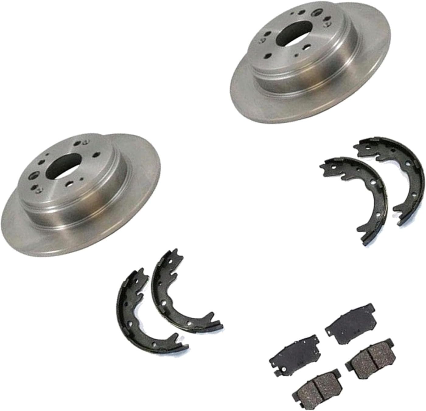 for 07-08 TL Type-S Honda 03-11 Element EX Rear Rotors Brake Pads Shoes Springs