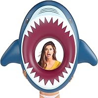 Vista 7 de Jasonwell Juego de flotadores inflables de aguacate y tiburón con bola