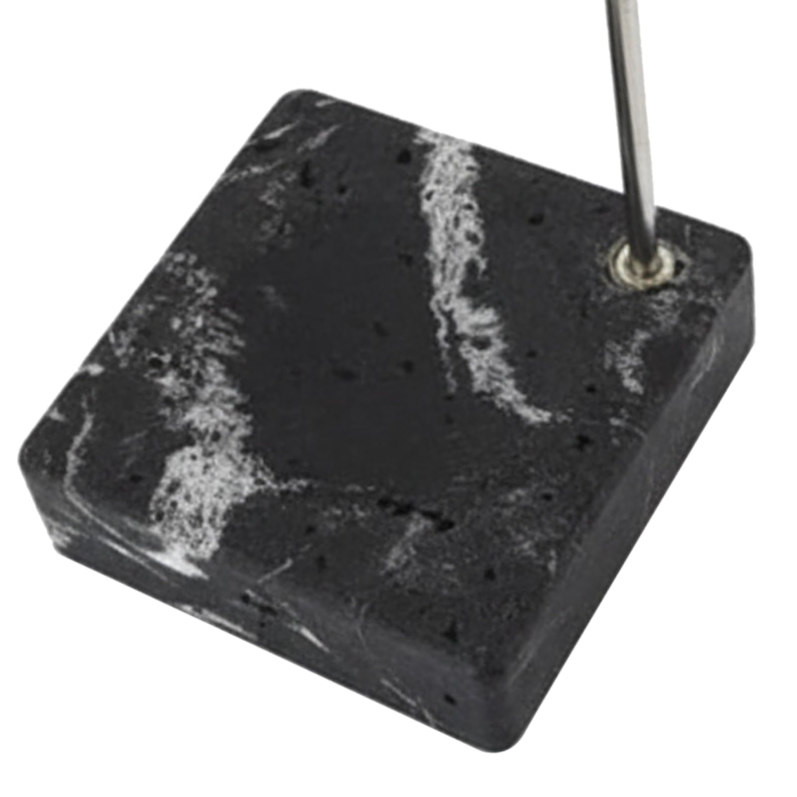 Wakects Portaspazzolino, Organizer in Acciaio Inossidabile, Base in Finto Marmo, Accessorio da Bagno Compatto per Piccoli Spazi (BLACK)