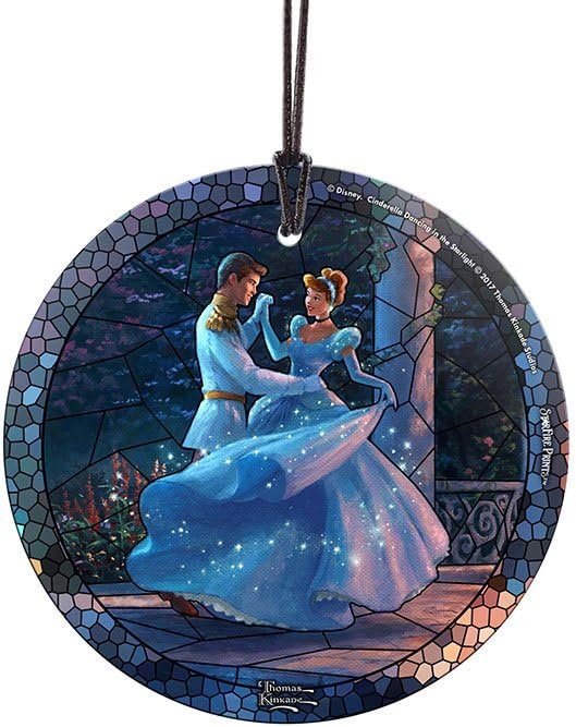 Disney – Cinderella – Dancing in The Starlight – 3.5” Starfire Prints Hanging Glass Print Accessory – Light Catching Hanging Accessory – Ideal for Gifting and Collecting SPCIR753