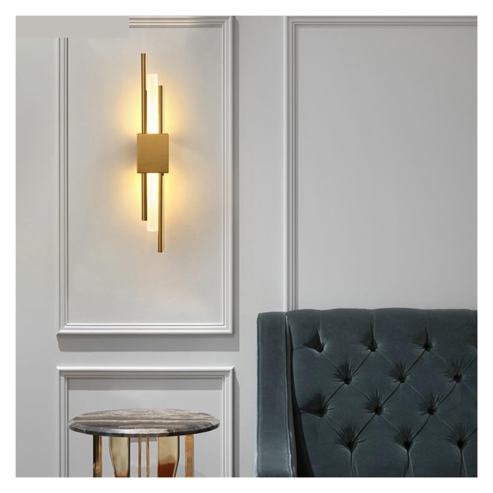 Oświetlenie obrazu, Nordic miedź oświetlenie naścienne Led lampa wewnętrzna do nocnej sypialni schody korytarz korytarz salon nowoczesny codzienny kinkiet Home Deco(B Gold-Black)