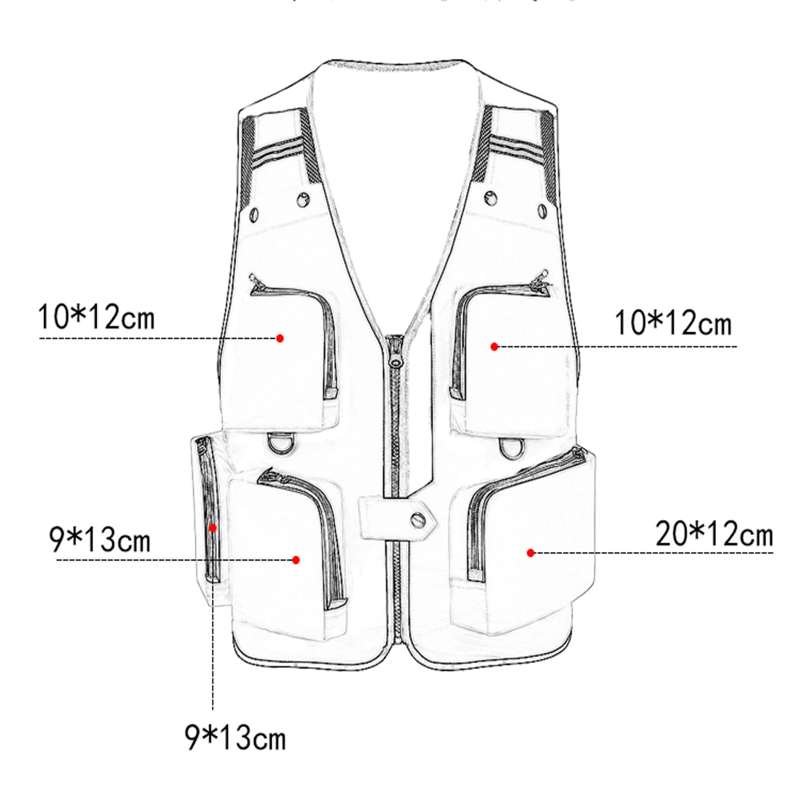 Hombre Multi Bolsillo Chaleco Chaleco Suelto Casual Pesca Sin Mangas Chaquetas De Trabajo Chaleco Ligero Al Aire Libre Senderismo Reporteros Outwear Top Gris Oscuro-L