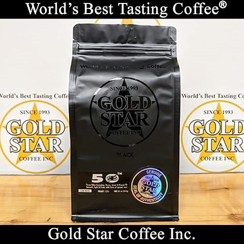 Miniatura 2 de Gold Star Coffee 50th - Mezcla de café 100% hawaiano - Kona, Maui y Kaui Pea Berry - Café bajo en ácido