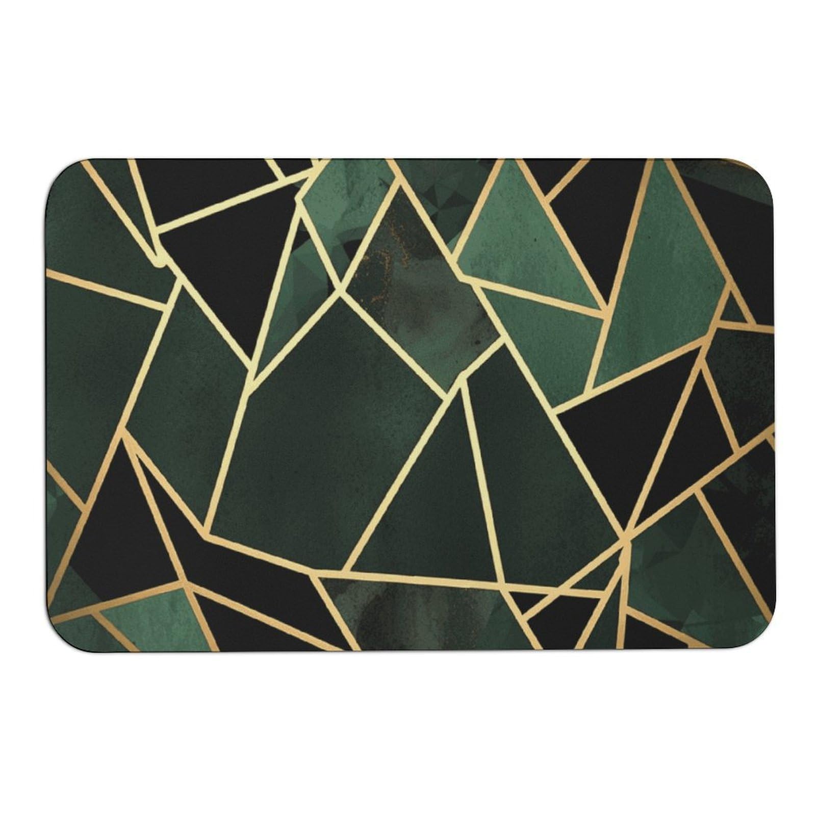 Tapis absorbant noir et doré géométrique chic 60x40 cm