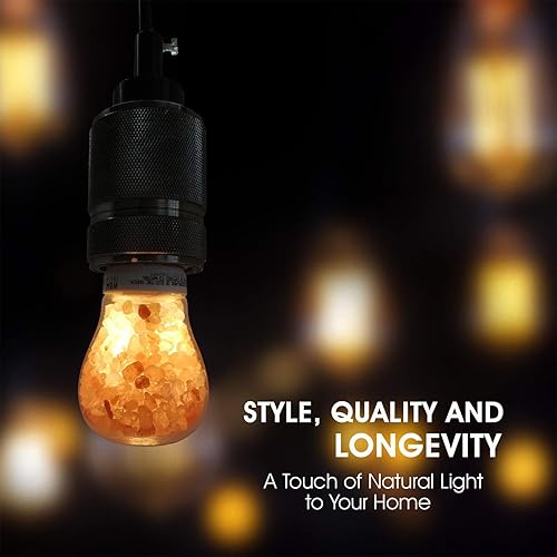 Miniatura 7 de Himalayan Glow Bombillas LED de lámpara de sal equivalente a 60 W, brillo ámbar cálido, bombilla Edison E26 regulable para decoración, hogares,