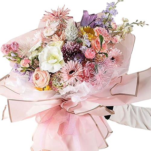 Miniatura 2 de 20 hojas de papel de regalo de flores de color puro, con borde dorado, papel de regalo impermeable para el día de San Valentín, 23 x 23 pulgadas,