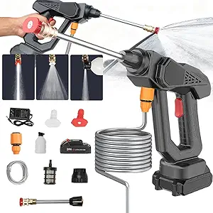 KEPEAK Cordless Pressure Washer Gun, Battery Power Washer, 870 PSI High Pressure Cordless Power Washer, Portable Pressure Washer with 2 Battery, Handheld Power Washer for Car, Garden, Home, Floor
