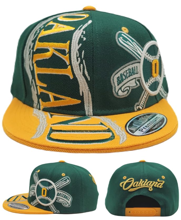 Gorra Snapback Oakland Hurricane City verde y dorada miniatura 1