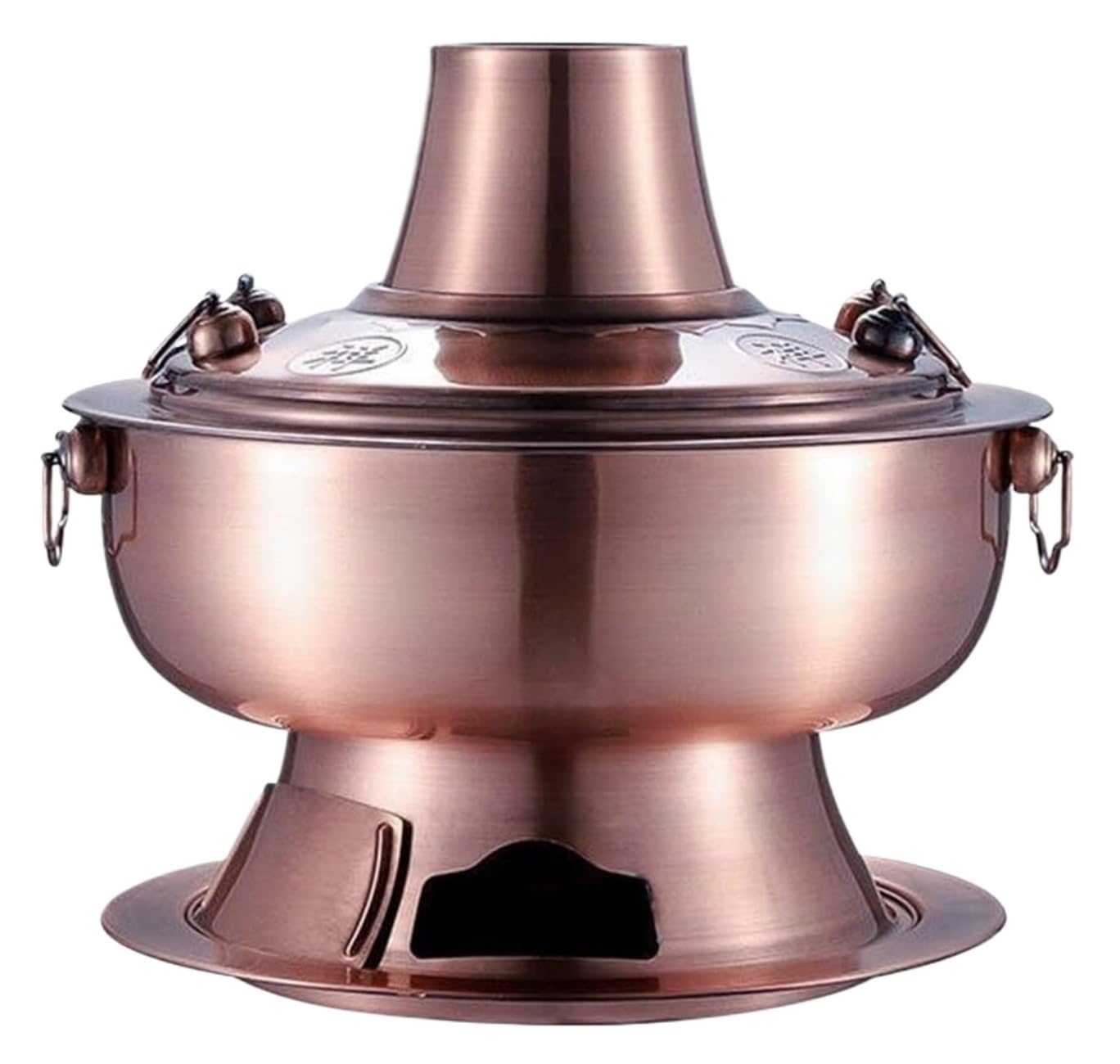 Olla Portátil para Camping Olla Caliente De Acero Inoxidable Antigua Beijing, Calentada con Carbón, Adecuada para Cena Familiar Cenas Picnics Restaurantes Y Buffets(A,34cm)