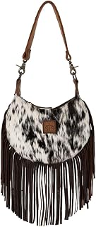 Womens Nellie Fringe Tornado/Cowhide Leather Handbag Bag