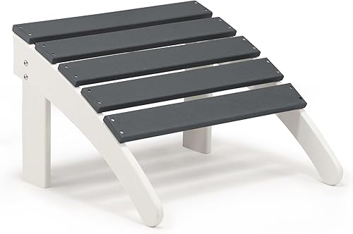 Miniatura 9 de Aoodor Otomana Adirondack para exteriores, reposapiés de polietileno de alta densidad resistente a la intemperie para patio, porche, patio trasero,