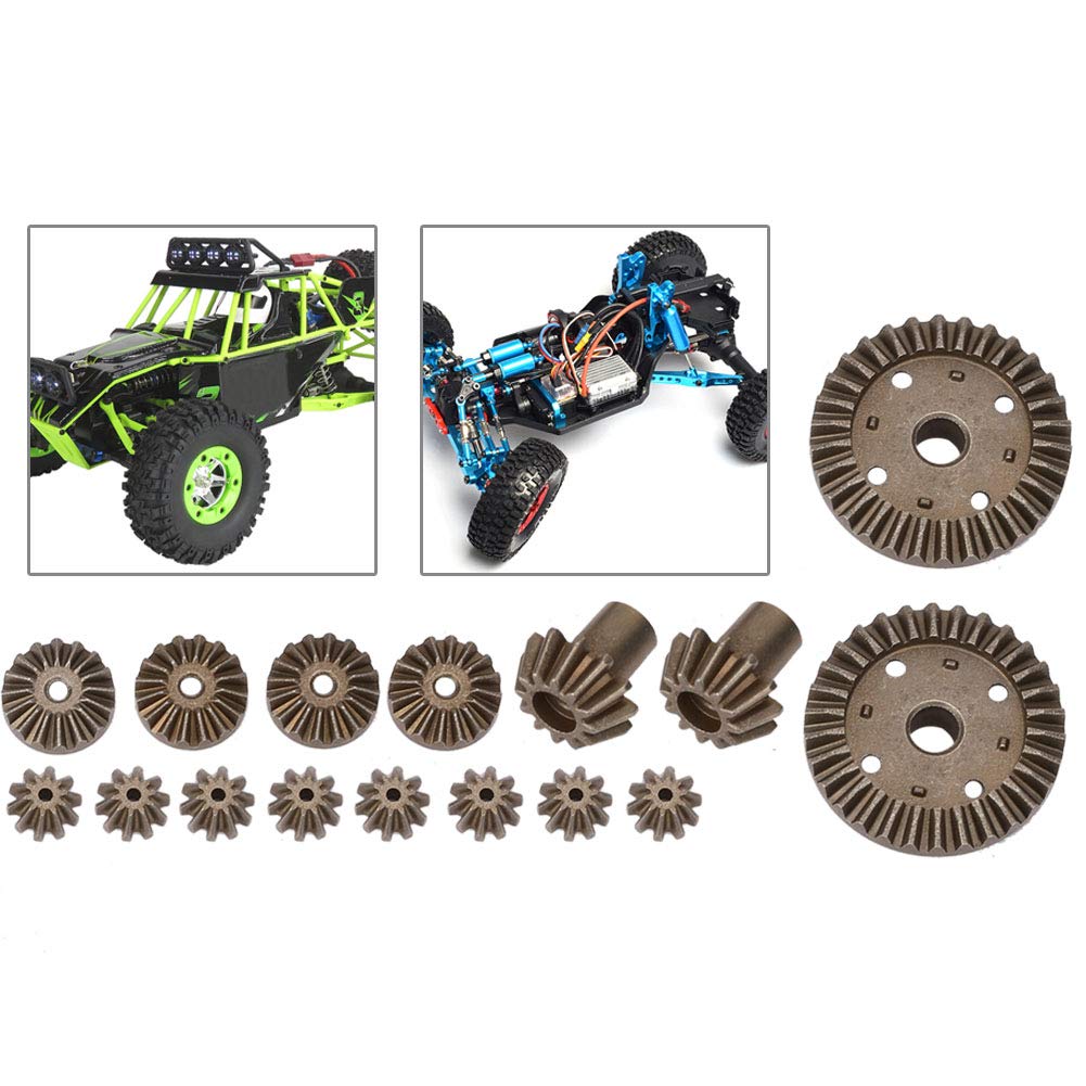 16 Pièces Engrenages Métal – Remplacement Pour Wltoys 12428 12423 RC – Amélioration Solide – Haute Efficacité – Accessoire De Mise à Niveau