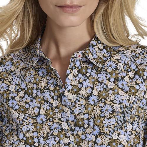 Image of Nautica Women's Button Front Long Sleeve Roll Tab Shirt