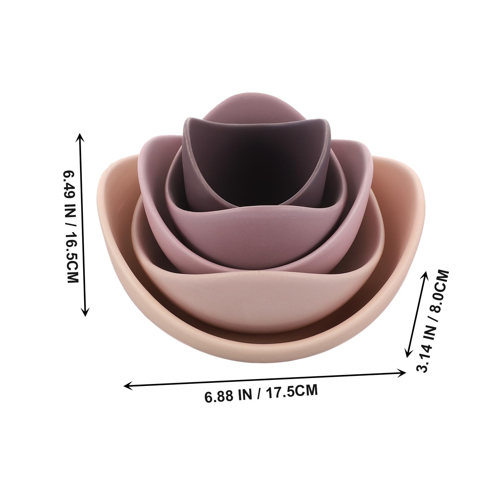 Lotus Keramikschalen Satz, Rosa, Rund, Fein Verarbeitet | Nudeln und Speisen, Glatte Oberfläche, Kreative Optik, Dekorativ für Tisch und Aufbewahrung
