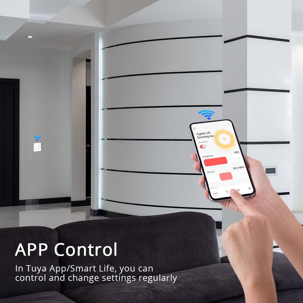 Tuya Zigbee 3-drożny ściemniacz światła przełącznik Tuya/Smart Life aplikacja pilot US EU standardowy przełącznik kontrola procentowa (A)